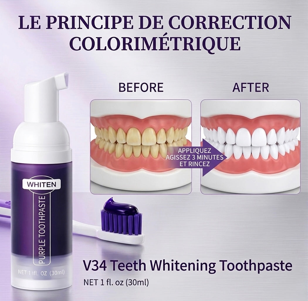 Dentifrice Violet V34 Blanchissant Pour Dents Et Haleine