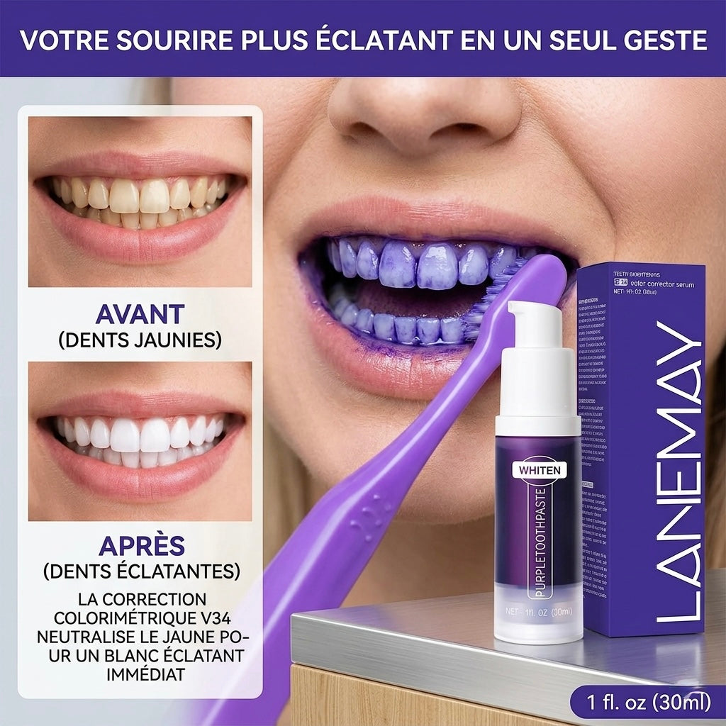 Dentifrice Violet V34 Blanchissant Pour Dents Et Haleine